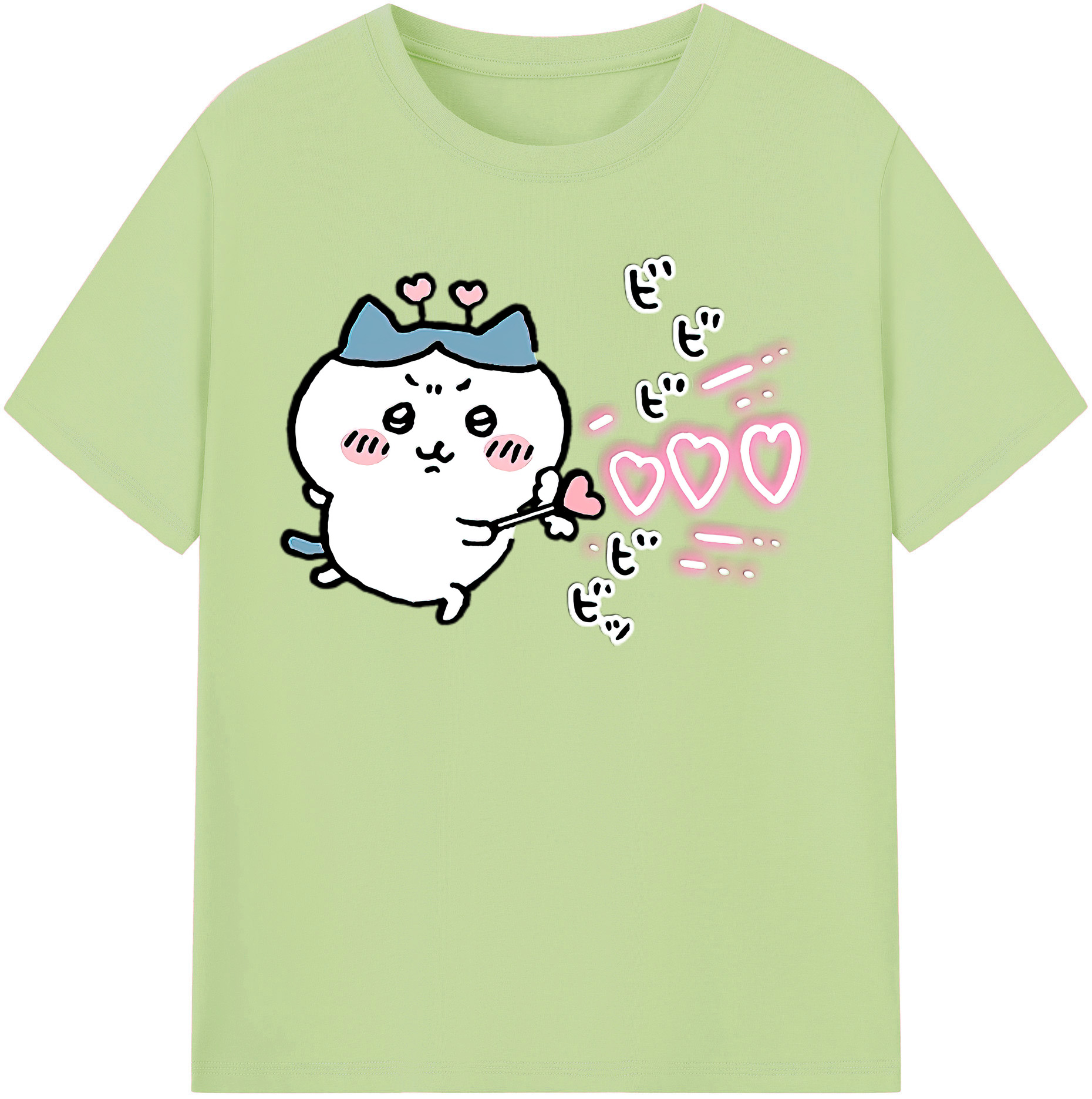 （画像用） ちいかわ ハチワレ Chii-kawa hachiware 綿100％半袖Tシャツ（フロントプリント）